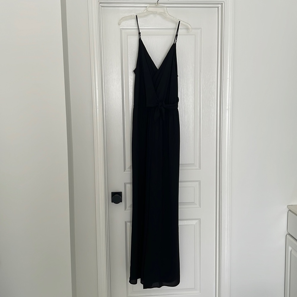 Black, adjustable Spaghetti Strap Jumpsuit